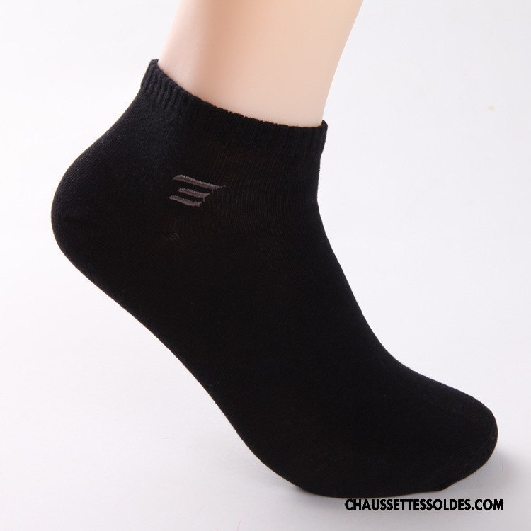 Chaussettes Courtes Homme Chaussette Courte Matelassé Coton Bio Printemps Mouvement Été Pure Noir