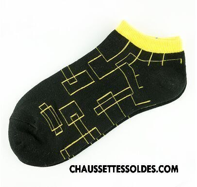 Chaussettes Courtes Homme Chaussette Courte Mouvement Basse Personnalité Été Tendance Blanc Noir Jaune Clair
