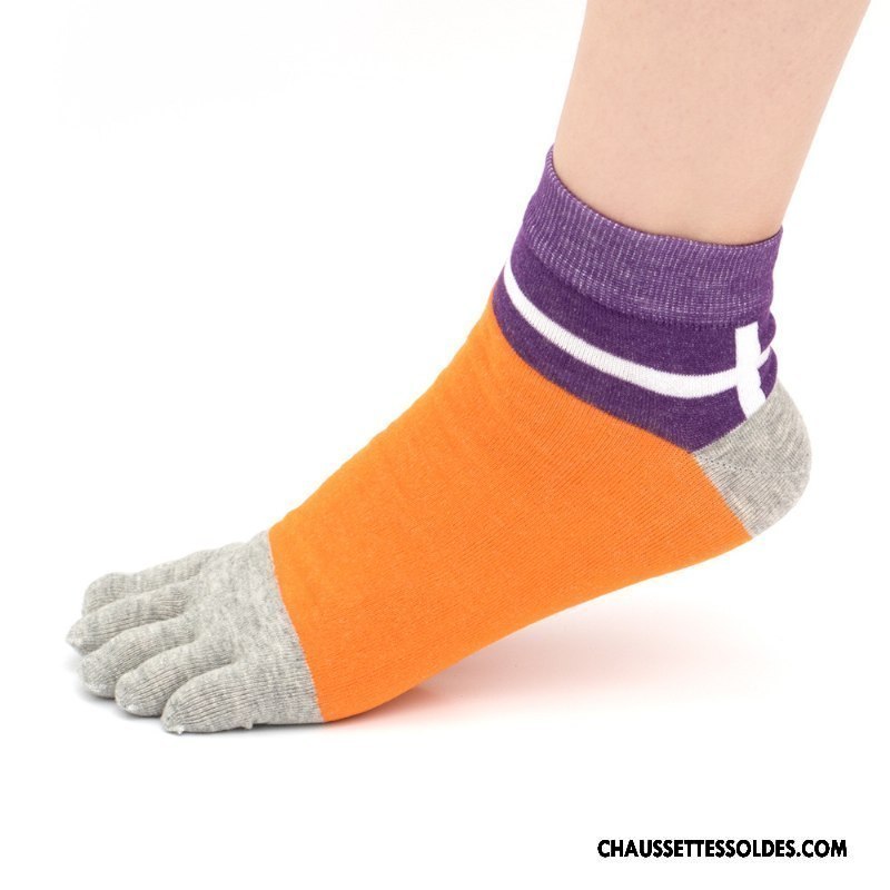 Chaussettes Courtes Homme Chaussettes En Coton Absorber La Sueur Toutes Les Saisons Mode Cinq Doigts Couleurs Mixtes Coloré