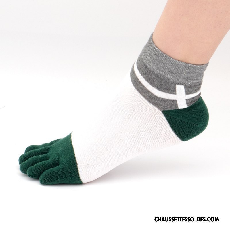 Chaussettes Courtes Homme Chaussettes En Coton Absorber La Sueur Toutes Les Saisons Mode Cinq Doigts Couleurs Mixtes Coloré