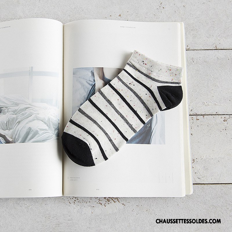 Chaussettes Courtes Homme Chaussettes En Coton Chaussette Basse Coupée Casual Rayé Nouvelles Arrivées Yarn Coloré