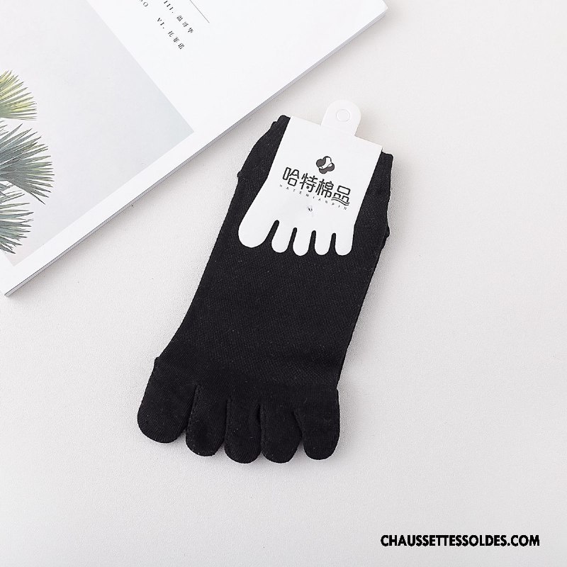 Chaussettes Courtes Homme Cinq Doigts Engrener Absorber La Sueur Vente Chaude Chaussette Basse Coupée 100% Coton Pure Blanc