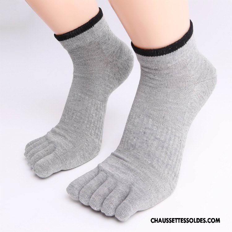 Chaussettes Courtes Homme Cinq Doigts Matelassé De Travail Respirant Noir