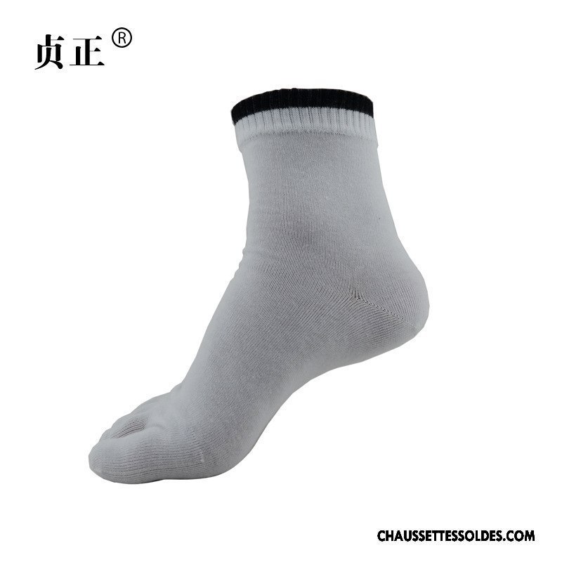 Chaussettes Courtes Homme Cinq Doigts Mouvement Anti-odeur Printemps Milieu Chaussettes En Coton Noir