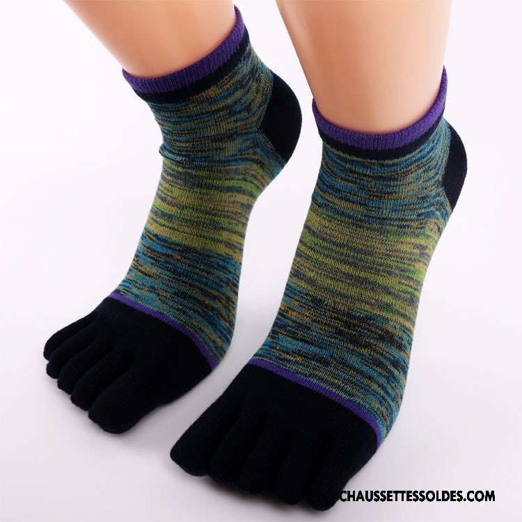 Chaussettes Courtes Homme Cinq Doigts Nouvelles Arrivées Matelassé Tendance Doigt De Pied Chaussette Basse Coupée Bleu Marin