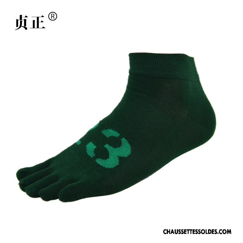 Chaussettes Courtes Homme Cinq Doigts Numérique 100% Coton Coton Bio Été Printemps Bleu Marin