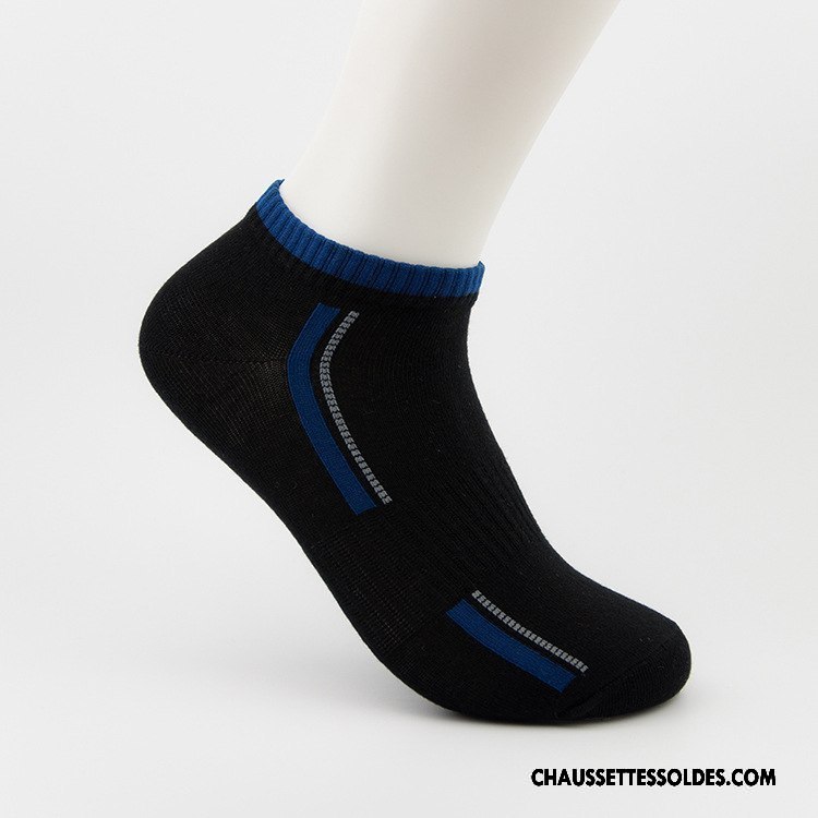 Chaussettes Courtes Homme Confortable Respirant Simple Chaussette Basse Coupée Noir