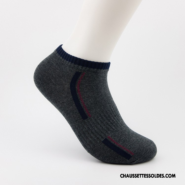 Chaussettes Courtes Homme Confortable Respirant Simple Chaussette Basse Coupée Noir