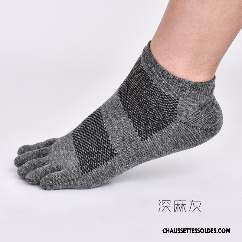 Chaussettes Courtes Homme Coton Bio Absorber La Sueur Mouvement Toutes Les Saisons Respirant Engrener Gris Clair