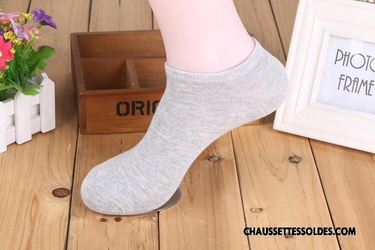 Chaussettes Courtes Homme Coton Bio Chaussette Basse Coupée Imprimé Anti-odeur Été 100% Coton Pure Noir