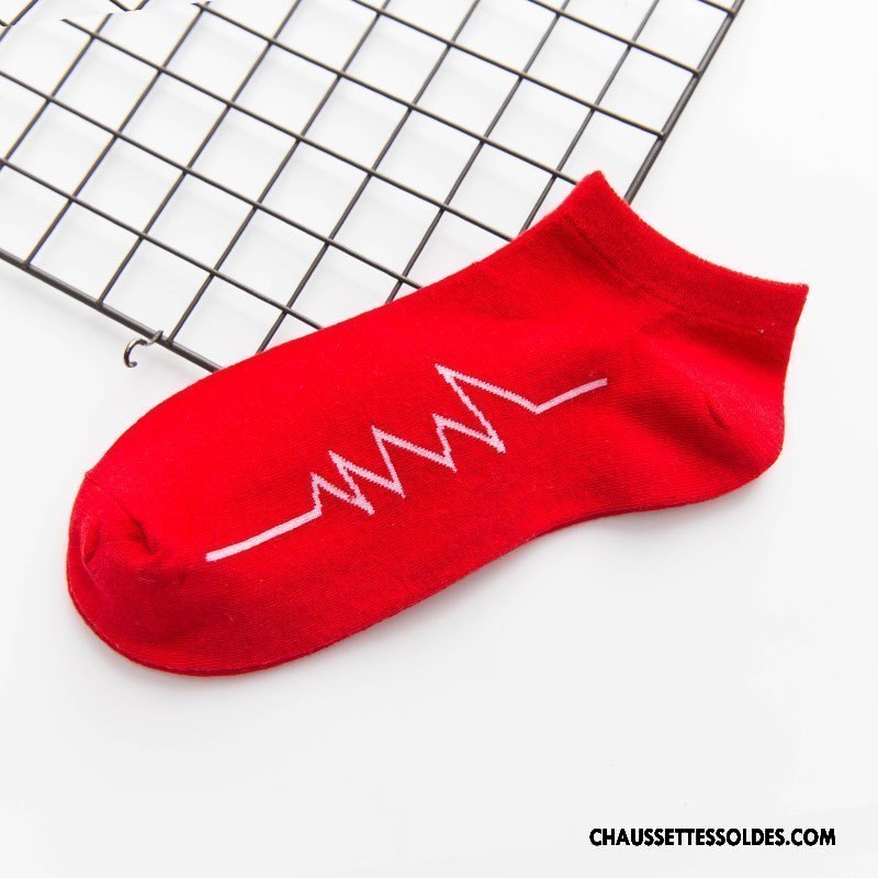 Chaussettes Courtes Homme Coton Bio Été Rayé Chaussette Courte Chaussette Basse Coupée Printemps Blanc