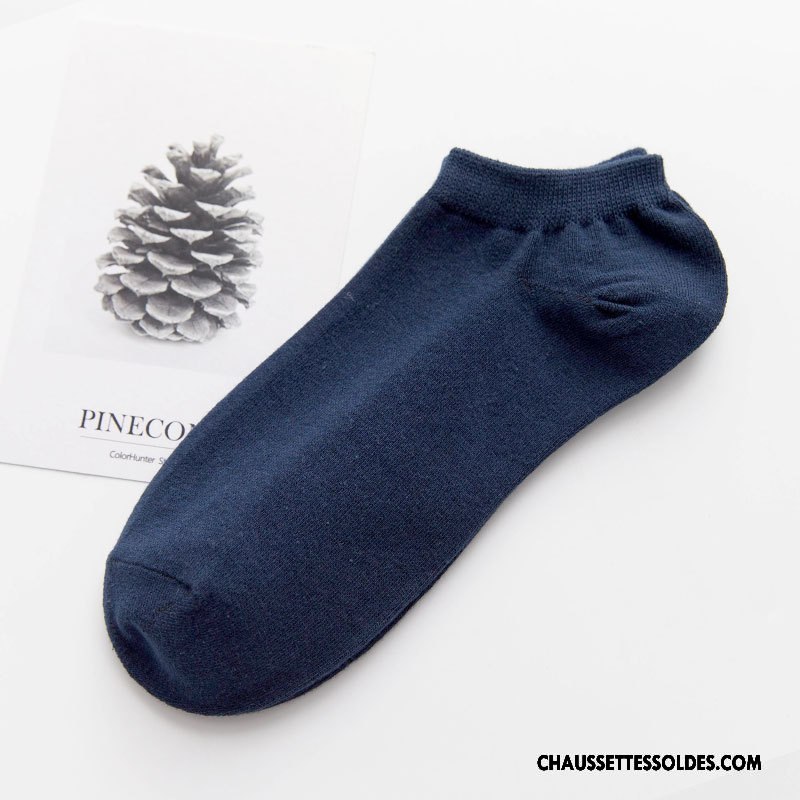 Chaussettes Courtes Homme Coton Bio Été Rayé Chaussette Courte Chaussette Basse Coupée Printemps Blanc