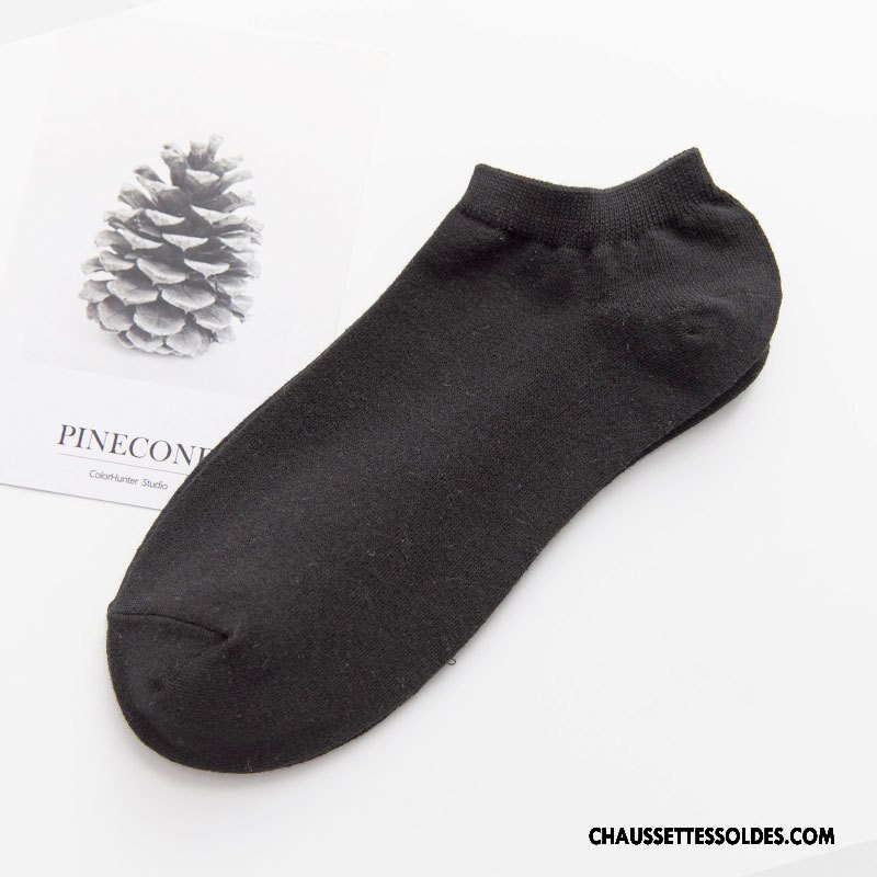 Chaussettes Courtes Homme Coton Bio Été Rayé Chaussette Courte Chaussette Basse Coupée Printemps Blanc