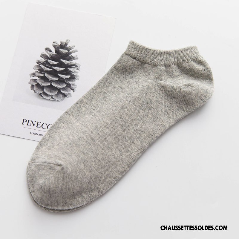 Chaussettes Courtes Homme Coton Bio Été Rayé Chaussette Courte Chaussette Basse Coupée Printemps Blanc