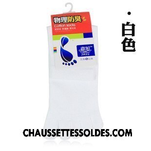 Chaussettes Courtes Homme De Travail Cinq Doigts 100% Coton Milieu Coton Bio Noir