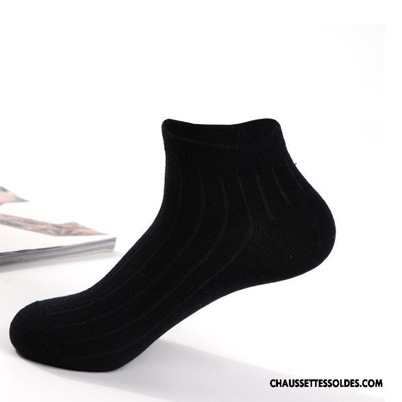 Chaussettes Courtes Homme De Travail Le Nouveau Chaussette Basse Coupée Respirant Chaussettes En Coton Été Pure Blanc Noir