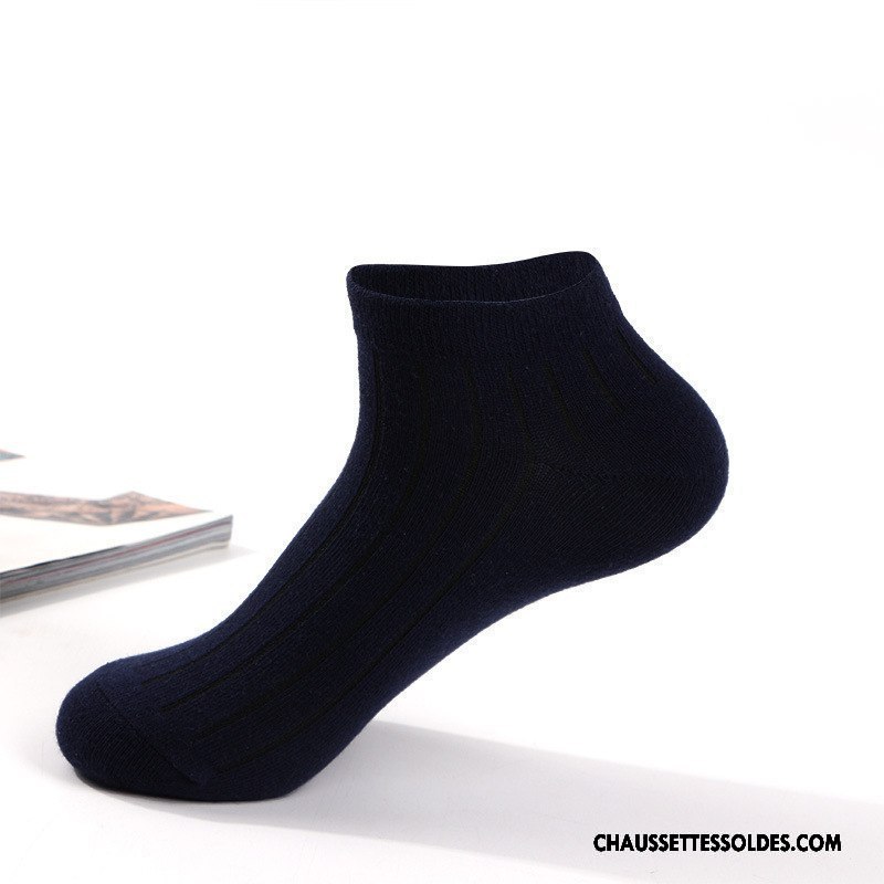 Chaussettes Courtes Homme De Travail Le Nouveau Chaussette Basse Coupée Respirant Chaussettes En Coton Été Pure Blanc Noir