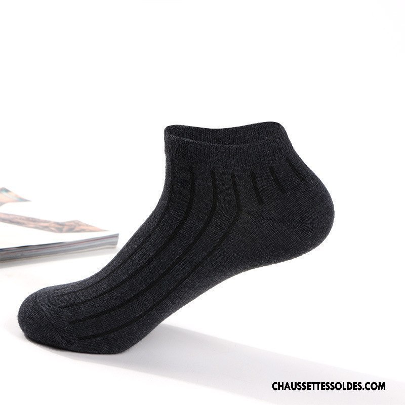 Chaussettes Courtes Homme De Travail Le Nouveau Chaussette Basse Coupée Respirant Chaussettes En Coton Été Pure Blanc Noir