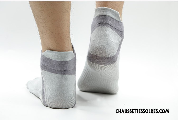 Chaussettes Courtes Homme Engrener Mouvement Respirant Toutes Les Saisons Coton Bio Cinq Doigts Jaune