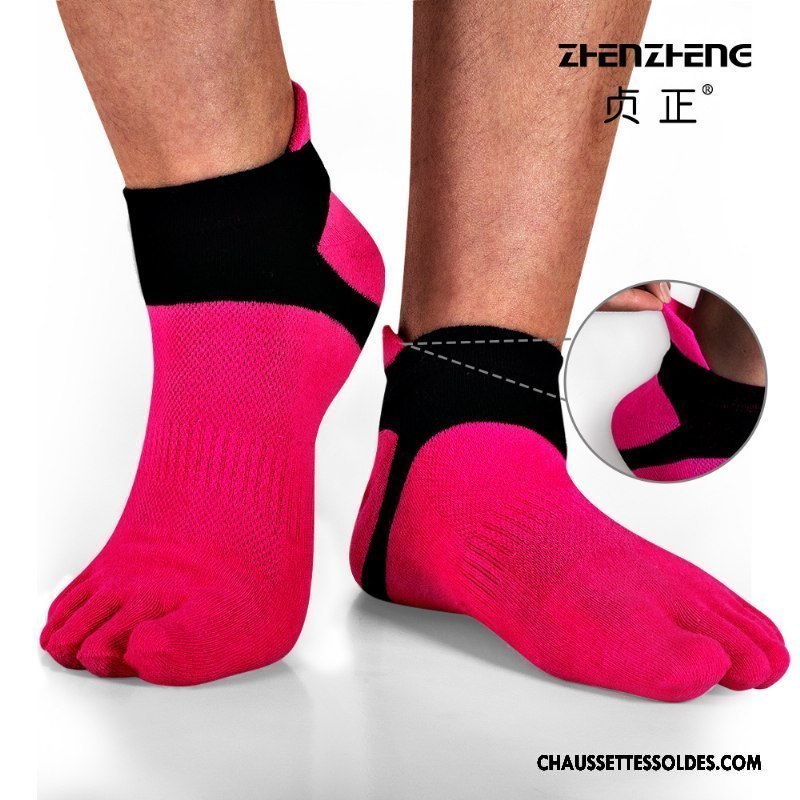 Chaussettes Courtes Homme Engrener Mouvement Respirant Toutes Les Saisons Coton Bio Cinq Doigts Jaune