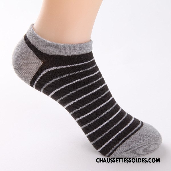 Chaussettes Courtes Homme Fibre Chaussette Basse Coupée Légère Bambou Anti-odeur Invisible Pure Gris Clair