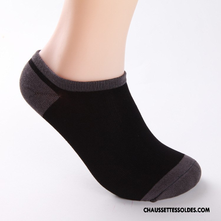 Chaussettes Courtes Homme Fibre Chaussette Basse Coupée Légère Bambou Anti-odeur Invisible Pure Gris Clair