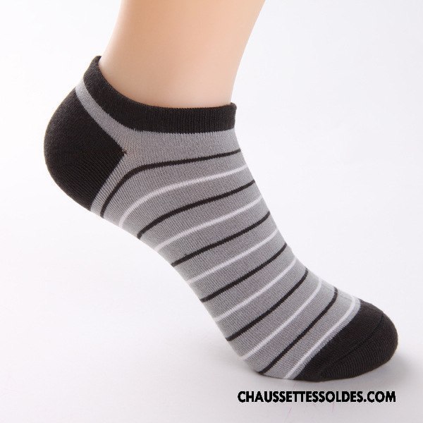 Chaussettes Courtes Homme Fibre Chaussette Basse Coupée Légère Bambou Anti-odeur Invisible Pure Gris Clair