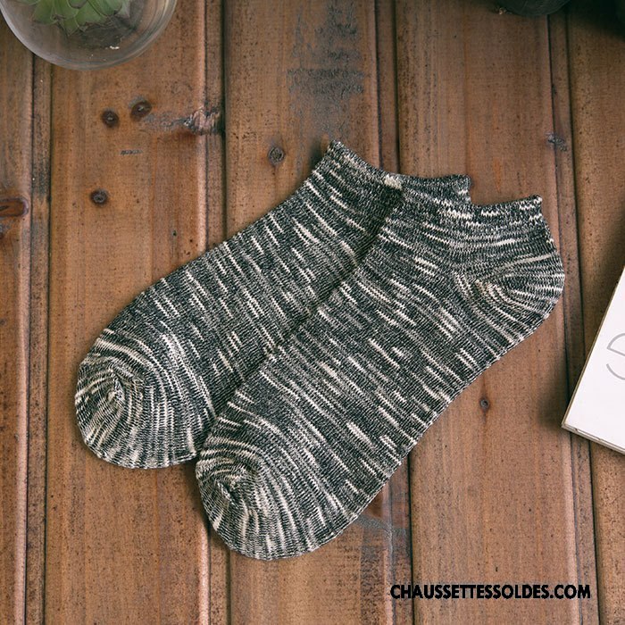 Chaussettes Courtes Homme Hiver L'automne Casual Bambou 100% Coton Yarn Gris Foncé