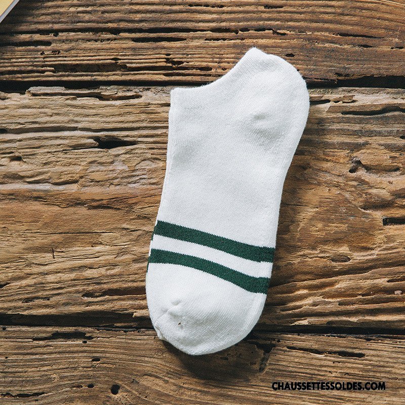 Chaussettes Courtes Homme Hiver Le Nouveau Mouvement Rayé 100% Coton Renforcé Bleu