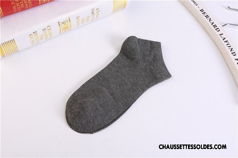 Chaussettes Courtes Homme L'automne 100% Coton Basse Chaussette Basse Coupée Le Nouveau Chaussette Courte Pure Gris Clair