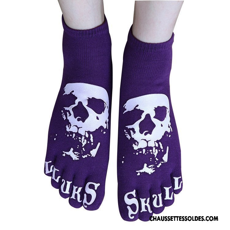 Chaussettes Courtes Homme L'automne Cinq Doigts Hiver Personnalité Violet