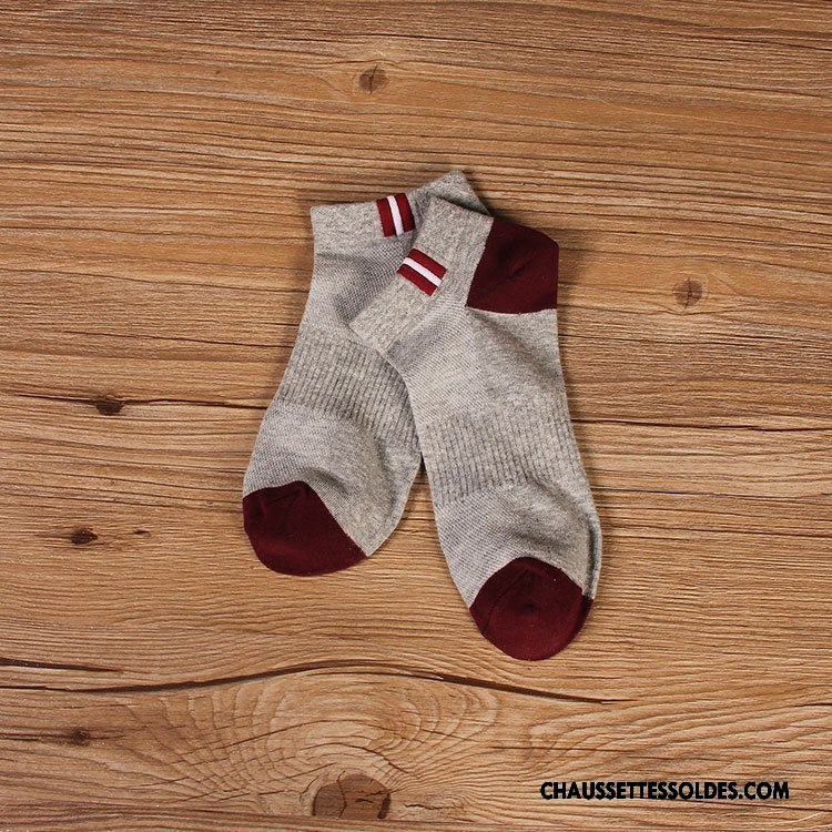 Chaussettes Courtes Homme L'automne Le Nouveau Hiver Mouvement 100% Coton Chaussette Basse Coupée Couleurs Mixtes Gris
