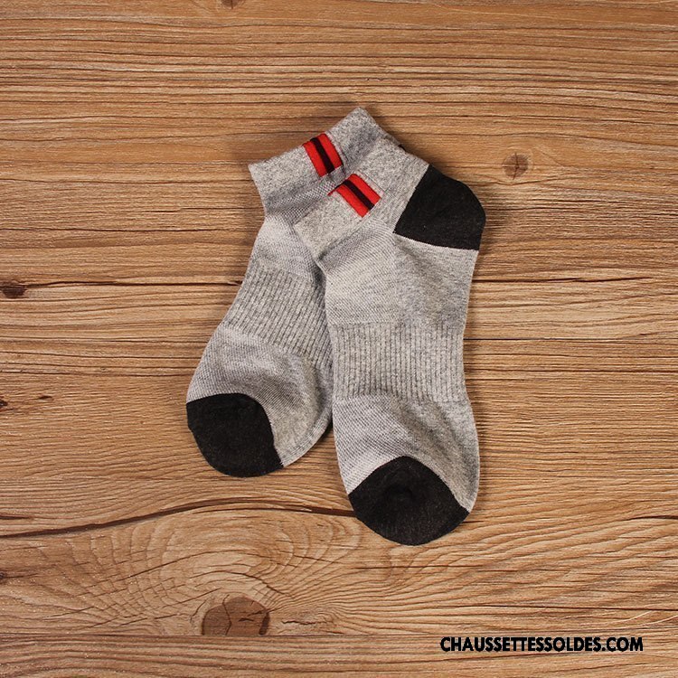 Chaussettes Courtes Homme L'automne Le Nouveau Hiver Mouvement 100% Coton Chaussette Basse Coupée Couleurs Mixtes Gris