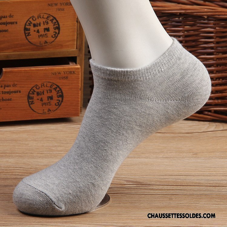 Chaussettes Courtes Homme L'automne Printemps Chaussette Basse Coupée Le Nouveau Coton Bio Pure Gris