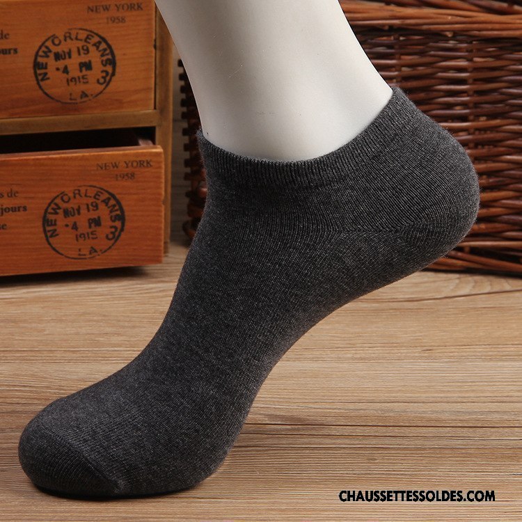 Chaussettes Courtes Homme L'automne Printemps Chaussette Basse Coupée Le Nouveau Coton Bio Pure Gris