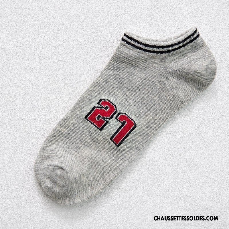 Chaussettes Courtes Homme Le Nouveau 100% Coton Chaussette Courte Numérique Basse Basket Noir