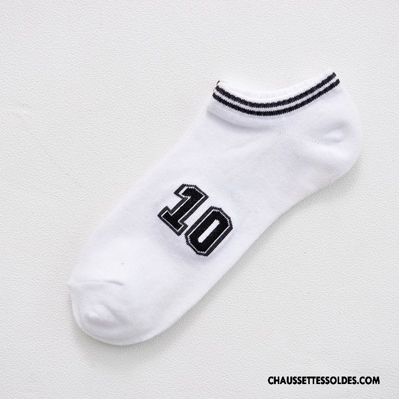 Chaussettes Courtes Homme Le Nouveau 100% Coton Chaussette Courte Numérique Basse Basket Noir