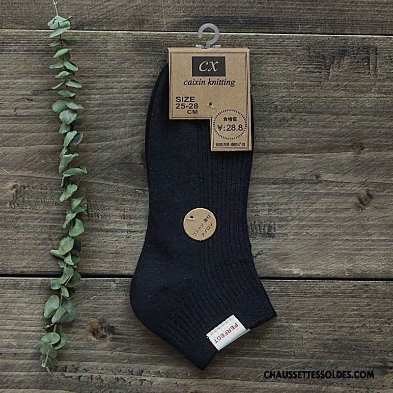 Chaussettes Courtes Homme Le Nouveau Coton Bio Été Printemps Chaussette Basse Coupée Anti-odeur Pure Gris