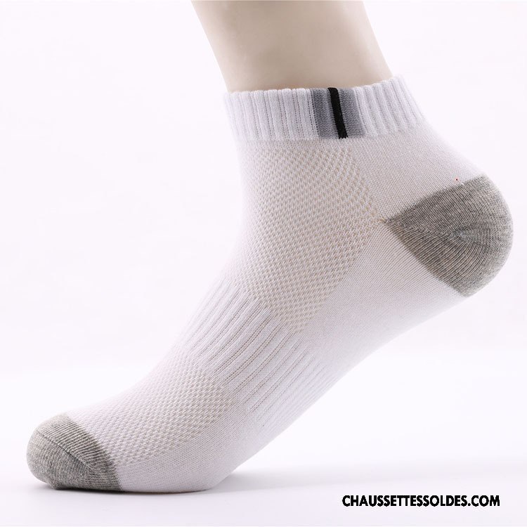 Chaussettes Courtes Homme Le Nouveau Printemps 100% Coton Absorber La Sueur Chaussette Basse Coupée Anti-odeur Blanc