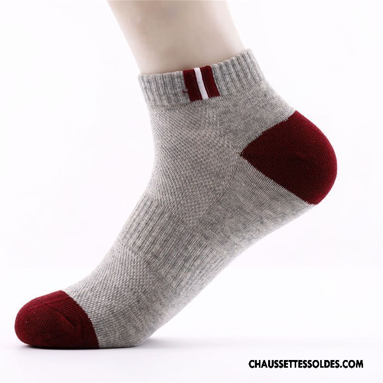 Chaussettes Courtes Homme Le Nouveau Printemps 100% Coton Absorber La Sueur Chaussette Basse Coupée Anti-odeur Blanc