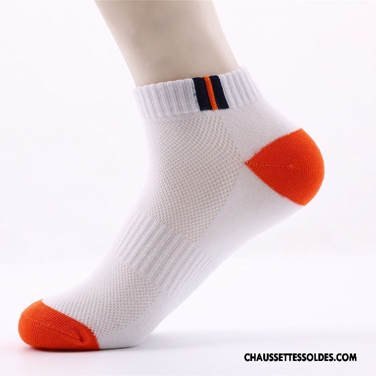 Chaussettes Courtes Homme Le Nouveau Printemps 100% Coton Absorber La Sueur Chaussette Basse Coupée Anti-odeur Blanc