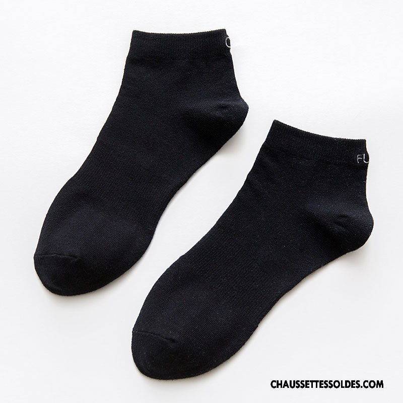 Chaussettes Courtes Homme Lettre Brodé Nouvelles Arrivées Mouvement Créatif Chaussette Basse Coupée Blanc