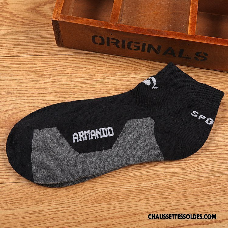 Chaussettes Courtes Homme Manuel Chaussette Basse Coupée Milieu Printemps Été Couleurs Mixtes Gris