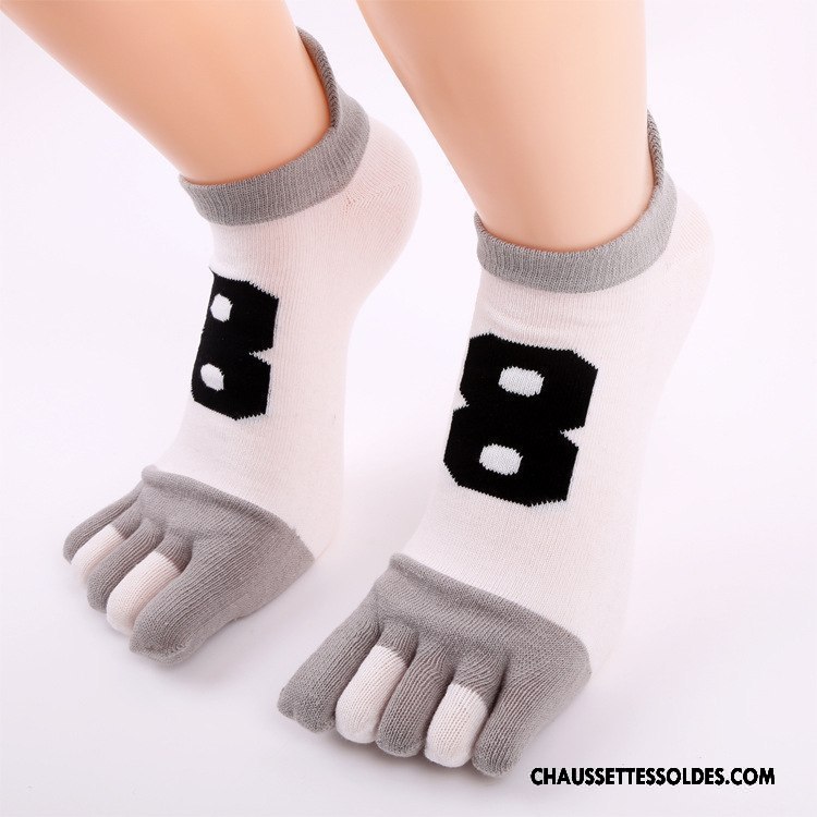 Chaussettes Courtes Homme Matelassé Casual Chaussette Courte Mouvement Cinq Doigts Gris