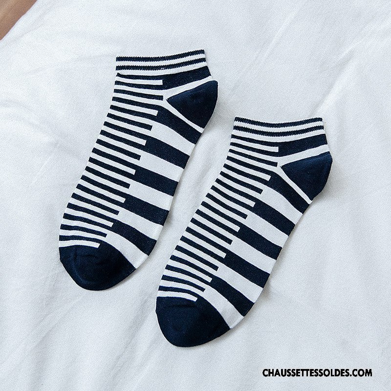 Chaussettes Courtes Homme Matelassé Chaussette Basse Coupée Confortable Chaussette Courte Le Nouveau Rayé Bordeaux Coloré