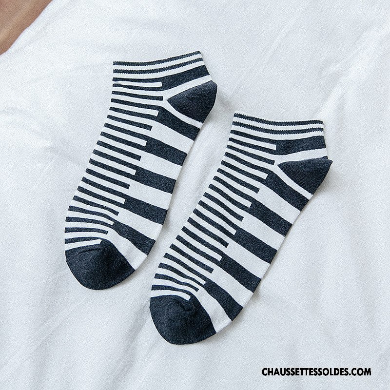 Chaussettes Courtes Homme Matelassé Chaussette Basse Coupée Confortable Chaussette Courte Le Nouveau Rayé Bordeaux Coloré