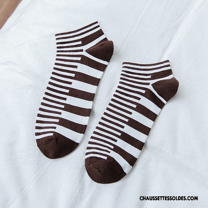 Chaussettes Courtes Homme Matelassé Chaussette Basse Coupée Confortable Chaussette Courte Le Nouveau Rayé Bordeaux Coloré