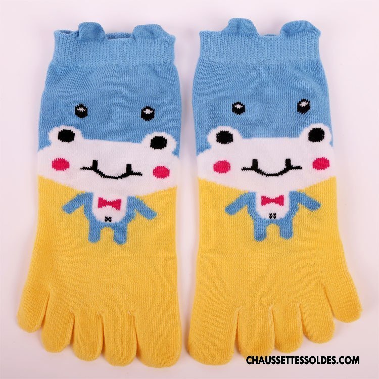 Chaussettes Courtes Homme Matelassé Chaussette Courte Cinq Doigts Bois Dessin Animé Casual Coloré