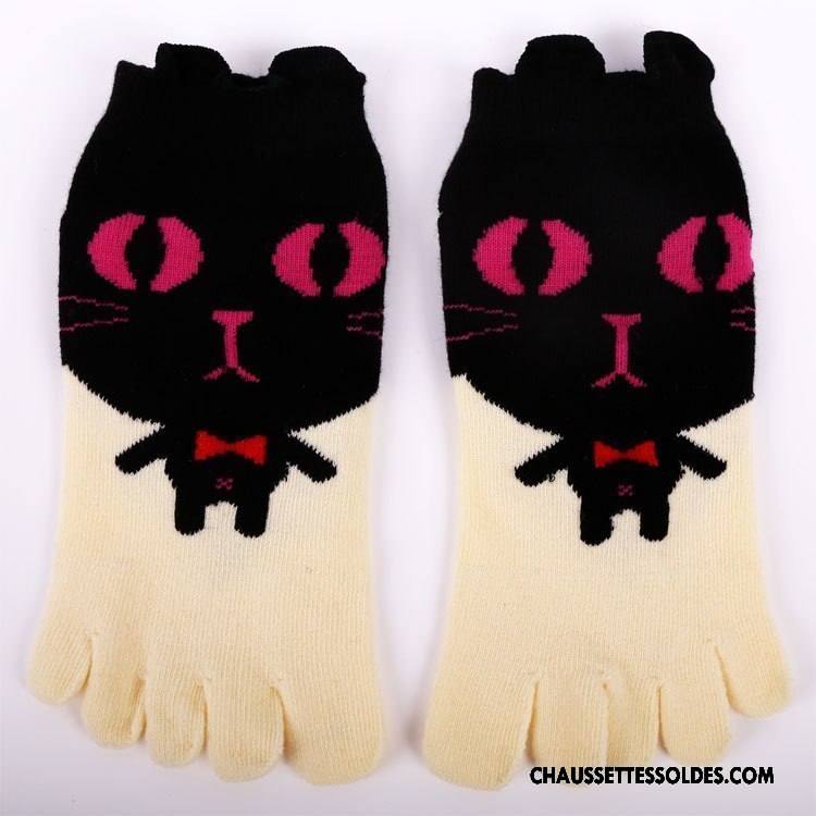 Chaussettes Courtes Homme Matelassé Chaussette Courte Cinq Doigts Bois Dessin Animé Casual Coloré