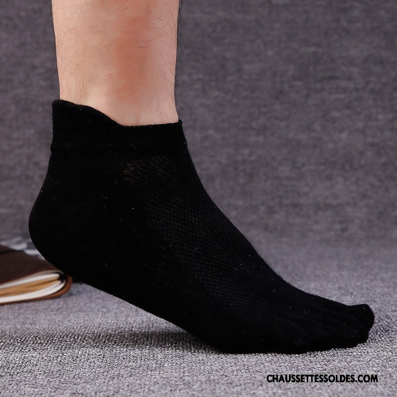 Chaussettes Courtes Homme Mince Cinq Doigts Livraison Gratuite Respirant Été Coton Bio Bleu
